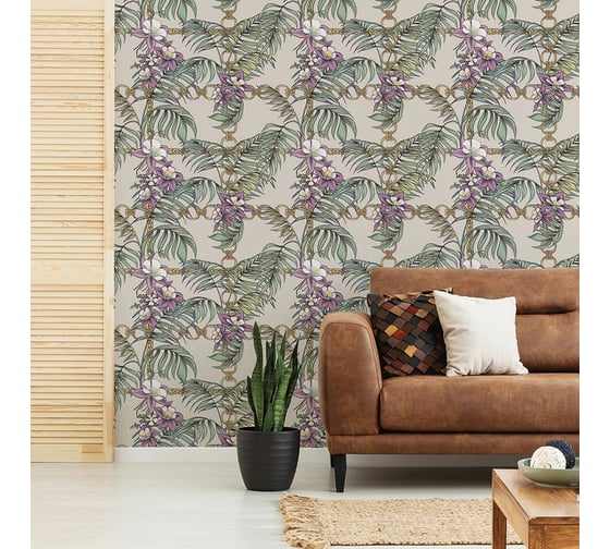 Фотообои ООО Ортограф Flowers and chain beige 2.58x2.7 м OT-G_34230 1