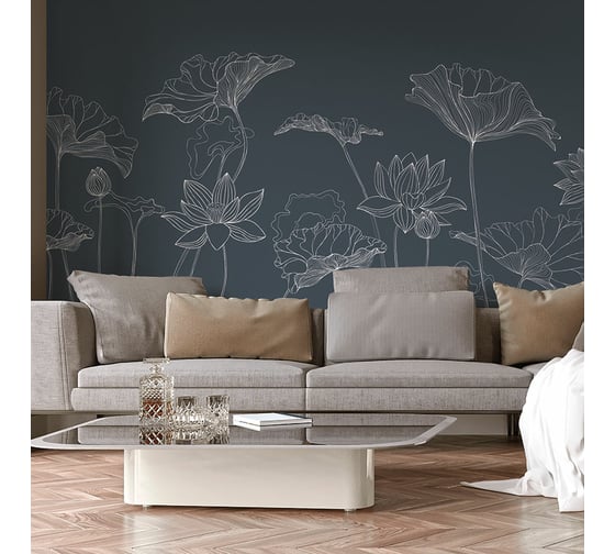 Фотообои ООО Ортограф Lotus line grey 2x2.7 м OF_34281