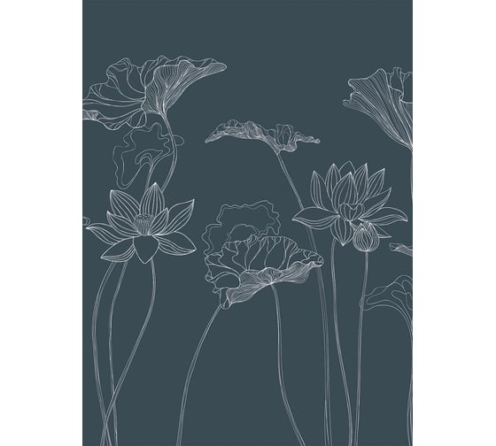 Фотообои ООО Ортограф Lotus line grey 2x2.7 м OF_34281