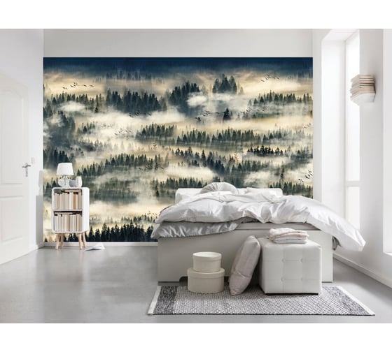 Флизелиновые фотообои Декор Трейдинг Dellitas Туман в лесу 390х260 см ФотообоиТуманвлесу390*260см 1