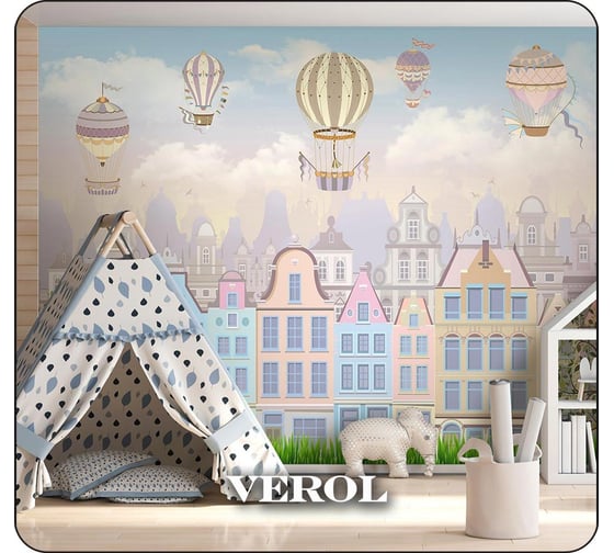 Флизелиновые фотообои Verol Волшебный город (встык; 300x283 см; моющиеся; детские) 25_ФФО_03252