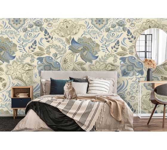 Фотообои 3D Design Studio 3D Цветочная стена с узорами в теплых тонах RS-006300x270