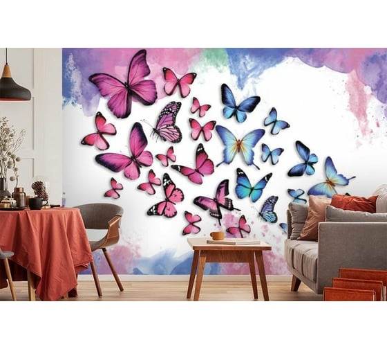Фотообои 3D Design Studio 3D Красочные бабочки ART029300x270