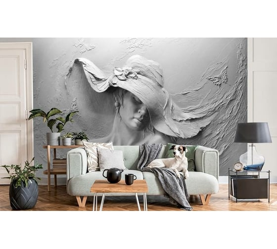 Фотообои 3D Design Studio 3D Барельеф женщина в шляпе BR-019300x270