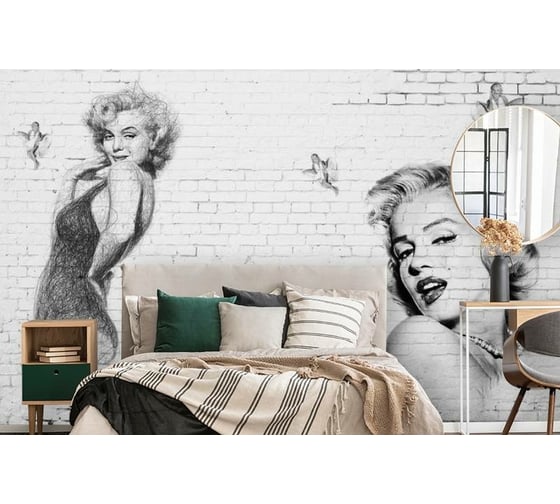 Фотообои 3D Design Studio 3D Мэрилин Монро. Настенная роспись LOFT-007300x270 1