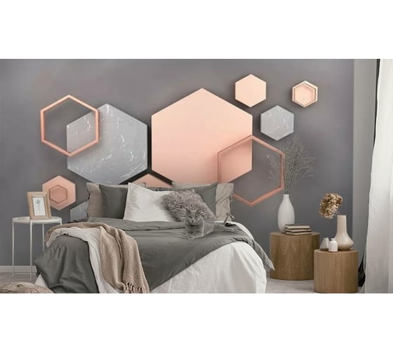 Фотообои 3D Design Studio 3D Коралловые шестиугольники BL-038300x270