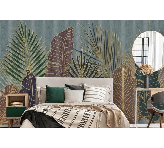 Фотообои 3D Design Studio 3D Тропическая композиция с золотом SG-016300x270