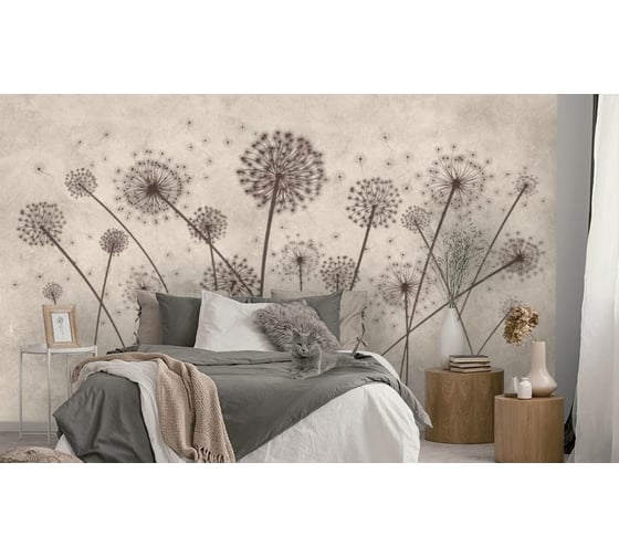 Фотообои 3D Design Studio 3D Одуванчики на светлой фактуре PL-041300x270