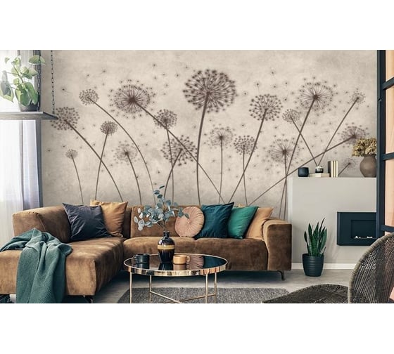 Фотообои 3D Design Studio 3D Одуванчики на светлой фактуре PL-041300x270