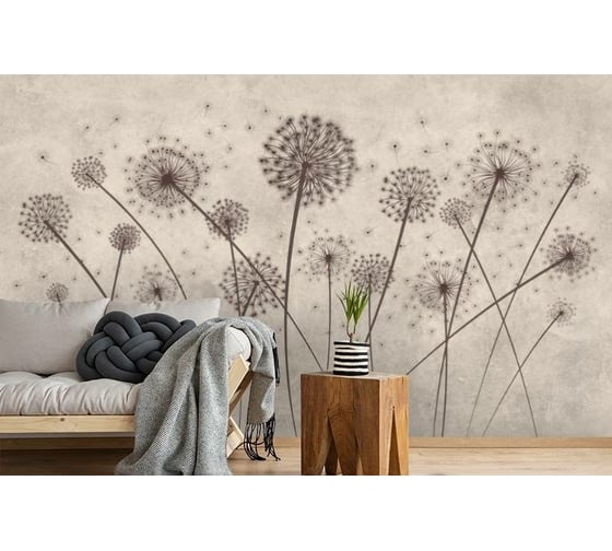 Фотообои 3D Design Studio 3D Одуванчики на светлой фактуре PL-041300x270