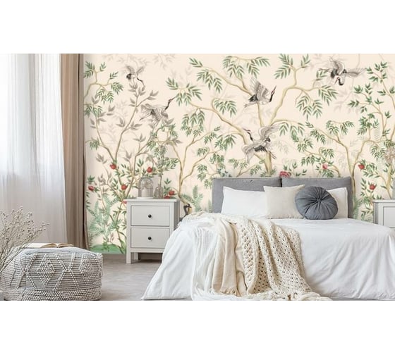 Фотообои 3D Design Studio 3D Сад с журавлями FN-032300x270 1