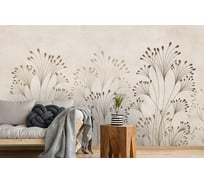 Фотообои 3D Design Studio 3D Цветущие травы на жемчужном фоне 400x270 см PL-046_400х270