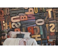 Фотообои 3D Design Studio 3D Деревянные буквы в интерьере LOFT-011400x270