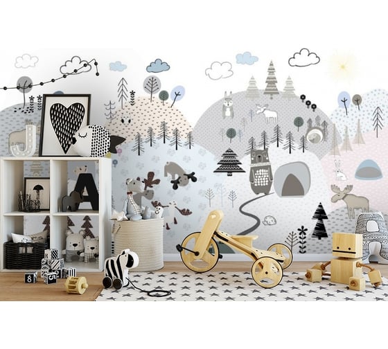 Фотообои 3D Design Studio 3D Скандинавская полянка 300x270 см KID-118_300х270