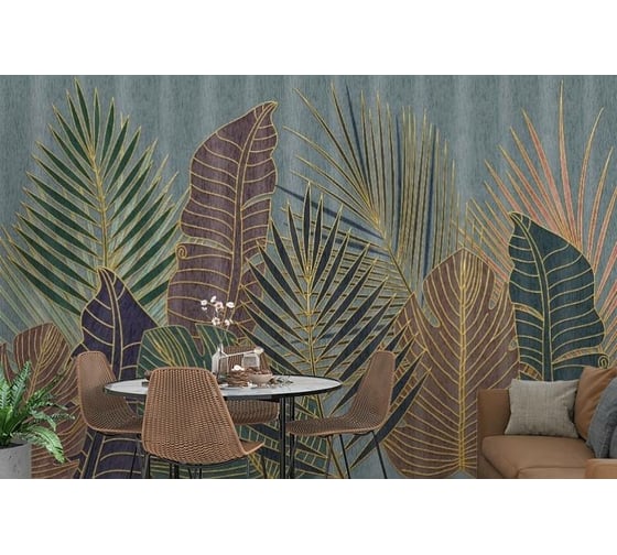Фотообои 3D Design Studio 3D Тропическая композиция с золотом 400x270 см SG-016_400х270 1