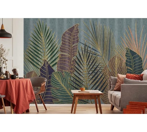 Фотообои 3D Design Studio 3D Тропическая композиция с золотом 400x270 см SG-016_400х270