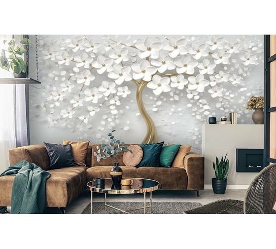 Фотообои 3D Design Studio 3D Объемное золотое дерево FANT-081300x270
