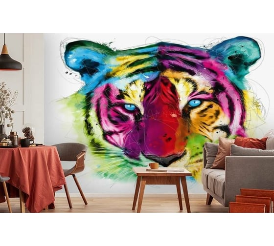 Фотообои 3D Design Studio 3D Красочный тигр ART019300x270