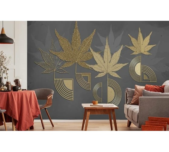 Фотообои 3D Design Studio 3D Кленовые листья с тиснением 400x270 см SG-002_400х270