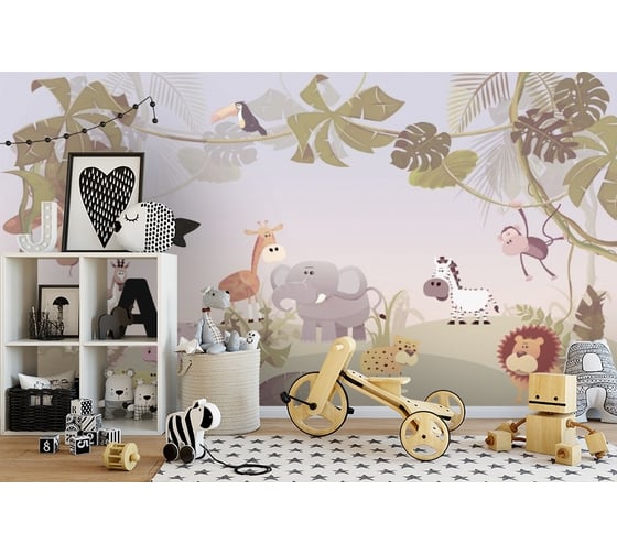 Фотообои 3D Design Studio 3D Веселые джунгли 300x270 см KID-108_300х270