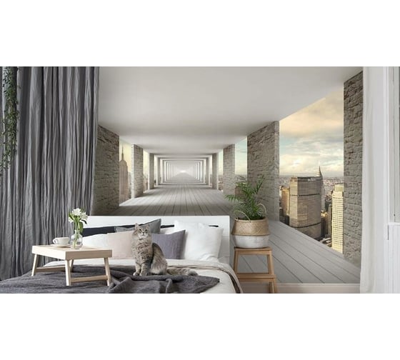 Фотообои 3D Design Studio 3D Открытый тоннель с видом на небоскребы ABS-087300x270
