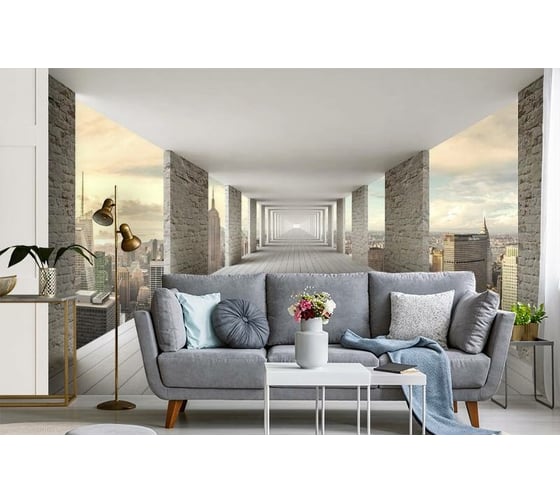 Фотообои 3D Design Studio 3D Открытый тоннель с видом на небоскребы ABS-087300x270