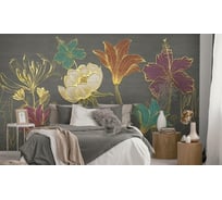 Фотообои 3D Design Studio 3D Цветы с золотым тиснением 400x270 см SG-015_400х270