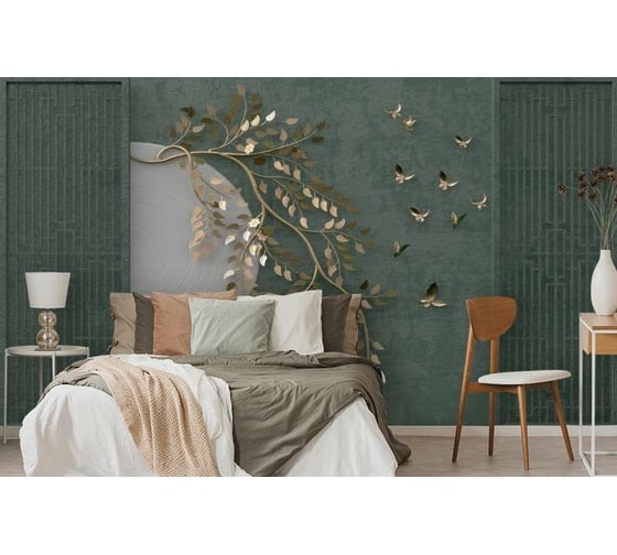 Фотообои 3D Design Studio 3D Золотые порхающие бабочки OP-008300х270