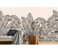Фотообои 3D Design Studio 3D Раскидистые листья на кремовом фоне PL-077300x270