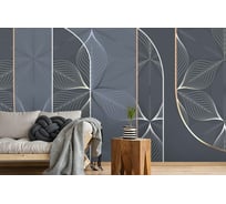 Фотообои 3D Design Studio 3D Цветочное кружево в базальтовом оттенке 400x270 см PL-098_400х270