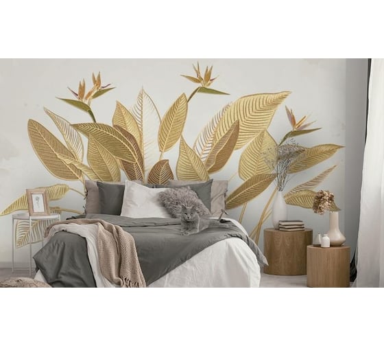 Фотообои 3D Design Studio 3D Золотые листья 400x270 см SG-001_400х270