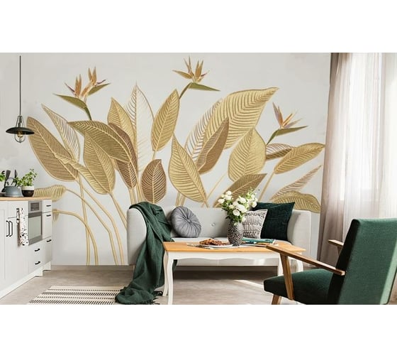 Фотообои 3D Design Studio 3D Золотые листья 400x270 см SG-001_400х270