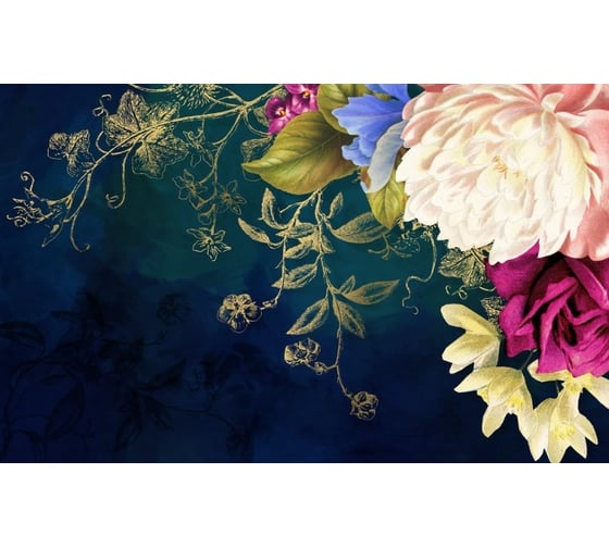 Фотообои 3D Design Studio 3D Темная композиция с цветами 400x270 см BT-047_400х270