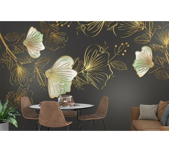 Фотообои 3D Design Studio 3D Мерцающие цветы на темном 400x270 см SG-012_400х270