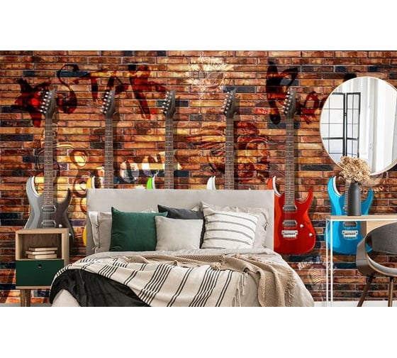 Фотообои 3D Design Studio 3D Лофт гитары LOFT-021400x270 1