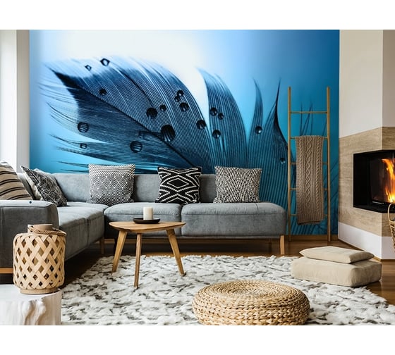 Фотообои 3D Design Studio 3D Перо с каплями росы 400x270 см MC-008_400х270