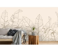 Фотообои 3D Design Studio 3D Композиция с листвой в песочных тонах 400x270 см PL-082_400х270