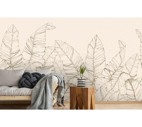 Фотообои 3D Design Studio 3D Композиция с листвой в песочных тонах 400x270 см PL-082_400х270 1