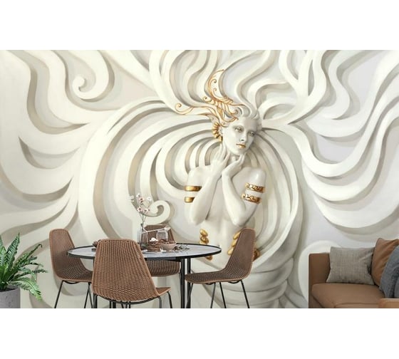 Фотообои 3D Design Studio 3D Барельеф девушка с золотом BR-049300x270