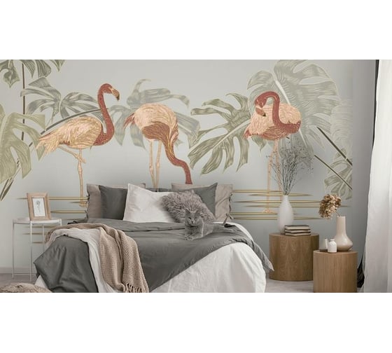 Фотообои 3D Design Studio 3D Аппликация с фламинго 400x270 см SG-003_400х270