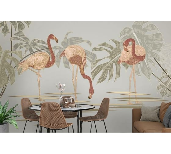 Фотообои 3D Design Studio 3D Аппликация с фламинго 400x270 см SG-003_400х270