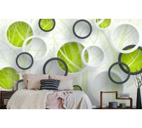 Фотообои 3D Design Studio 3D Объемные зеленые круги GM-015300x270
