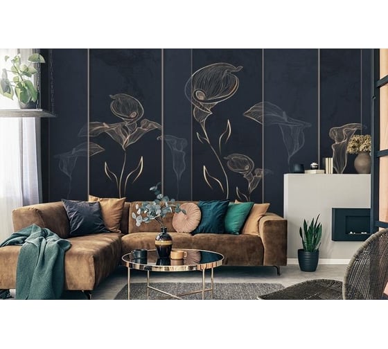 Фотообои 3D Design Studio 3D Абстрактные каллы на фактурном фоне 400x270 см PL-005_400х270 1