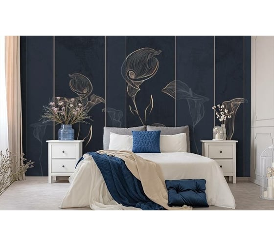 Фотообои 3D Design Studio 3D Абстрактные каллы на фактурном фоне 400x270 см PL-005_400х270