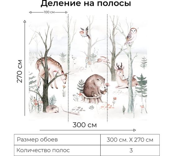 Фотообои Onprint WFOREST ВФ 3x2,7 м WFOREST ВФ3Х2,7