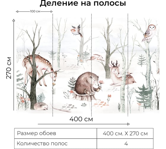 Фотообои Onprint WFOREST БО 4x2,7 м WFOREST БО4Х2,7