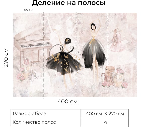 Фотообои Onprint BALLET 2 ВФ 4x2,7 м BALLET 2 ВФ4Х2,7