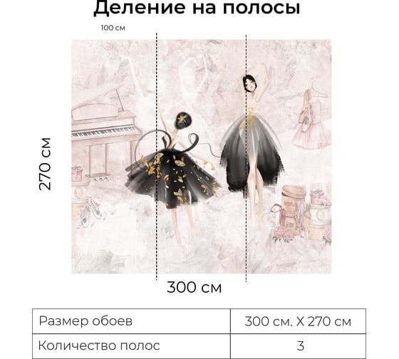 Фотообои Onprint BALLET 2 БО 3x2,7 м BALLET 2 БО3Х2,7