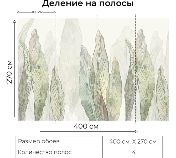 Фотообои Onprint JUSTLEAF ВФ 4x2,7 м JUSTLEAF ВФ4Х2,7