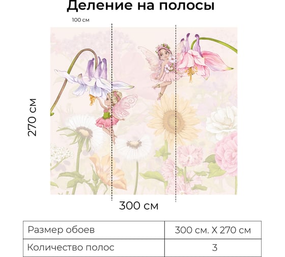 Фотообои Onprint FAIRIES 5 КФ 3x2,7 м FAIRIES 5 КФ3Х2,7